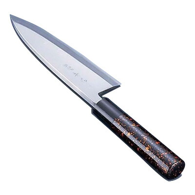 歌舞伎調和庖丁 忠舟 出刃 16.5cm 黒金茶【黒金茶】