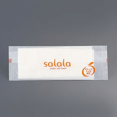 紙おしぼり「Salala」（1500本入） 140×240mm （100本×15袋）( キッチンブランチ )