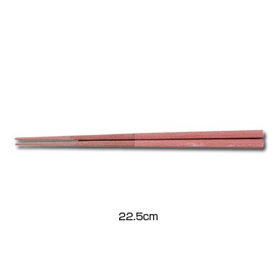 超耐熱 隅丸 木目箸 茶／グレーツートン（10膳入） 22.5cm( キッチンブランチ )