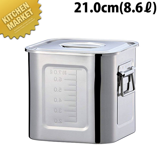 楽天市場】18-8目盛付角キッチンポット18cm【ステンレスポット