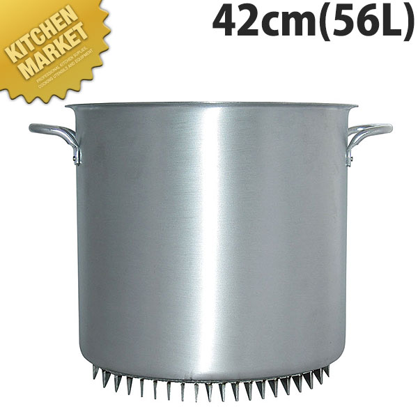 エコライン寸胴鍋 蓋無し 42cm 56L 【kmssa】 ラーメン寸胴鍋 業務用寸胴鍋 大きい ラーメンスープ ラーメンスープ 省エネ アルミ製 アルミ鍋 業務用 ホテル レストラン 厨房 日本製 燕三条 54,101円
