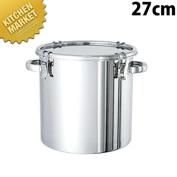 18-8ステンレス パッキン付密閉容器 27cm キャッチクリップ付 CTH-27 【kmssa】 学校給食 給食用 食缶 汁食缶 給食運搬用品 ステンレス ケータリング 業務用