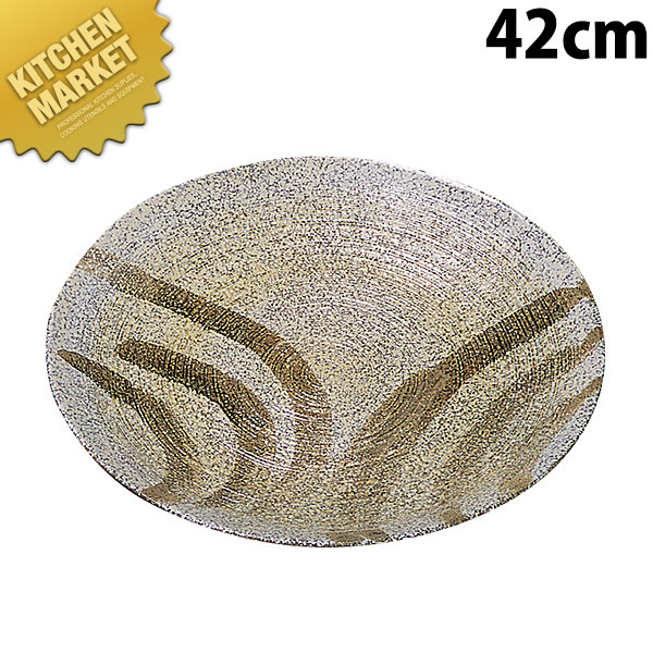 千筋丸皿 刷毛粉引 42cm【運賃別途】 【kmaas】 食器 皿 盛り皿 盛皿 丸皿 大皿 プレート バイキング ビュッフェ ホテルパン フードパン レストラン 宴会 バンケット用品 朝食バイキング 業務用