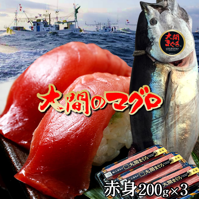 大間のマグロ 赤身 [200g×3柵] まぐろ 本鮪 クロマグロ 大間産 天然本マグロ 大間のまぐろ 一本釣り 生まぐろ 刺身用 大間港直送 解体 まぐろ漁師［産直食品ギフト］