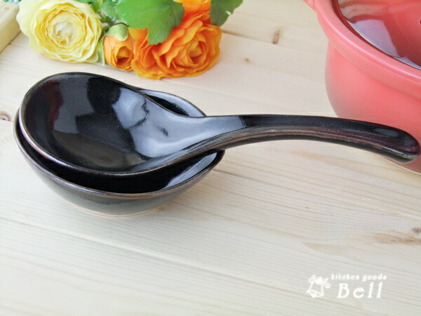 楽天市場】大きな黒釉レンゲ 受け台付 和食器 土鍋 おたま 業務用食器
