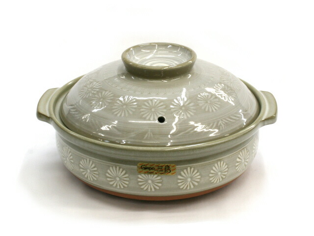 楽天市場】銀峯 花三島 IH土鍋 8号深鍋 2-3人用 2.2L 土鍋