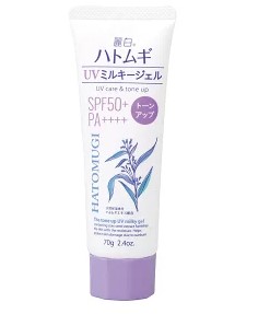 熊野あぶら身麗白ハトムギトーンアップUVミルキージェル SPF50+ PA++++ ラベンダー 70g  まとめ買い×48個仕掛ける