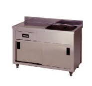 東製造所抽き出し付き添い人1槽水切押し入れシンク 1500*600*800 APOM1-1500H