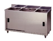 東製造所3槽押し入れシンク 1500*600*800 AP3-1500H