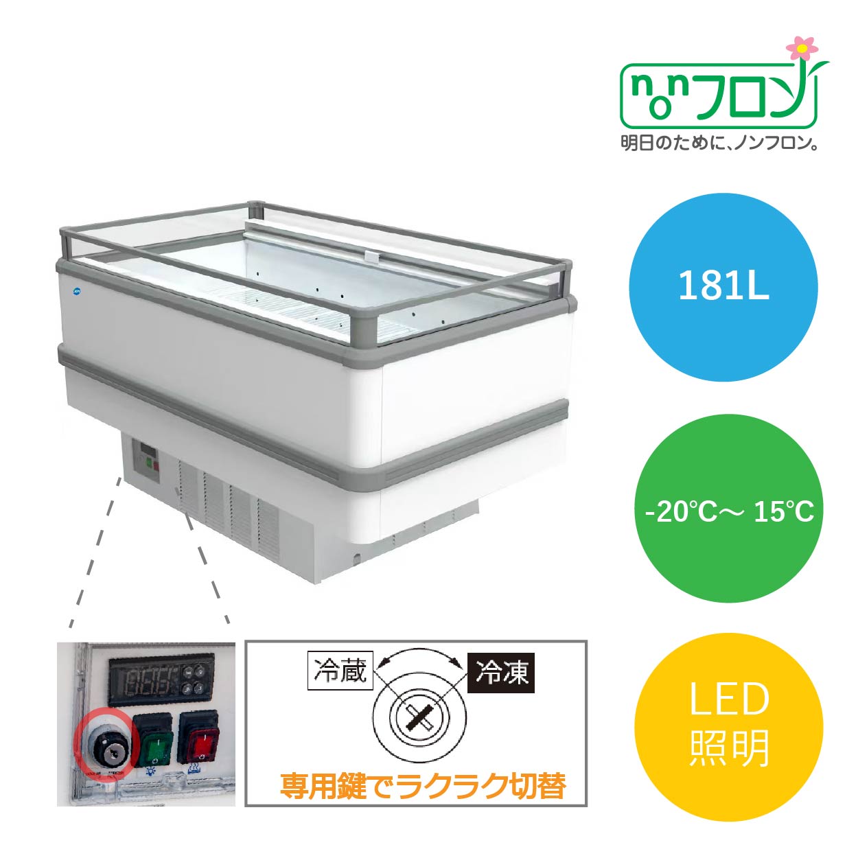 アイランド平型冷凍・冷蔵ショーケース【JCMCS-181A】|厨房機器キッチンキング