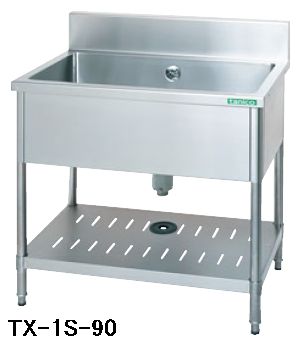 タニコー 一槽シンク（うしろ側差し固めるあり）W900*D600*H800 TXA-1S-90 業務用厨房用品-業務用シンク-業務用厨房機器・用品