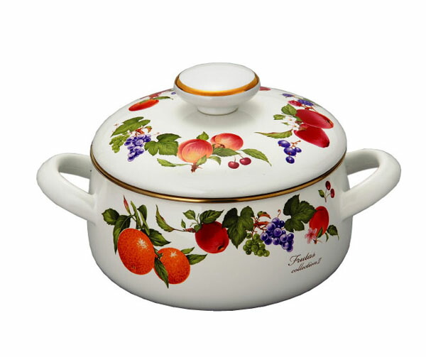 エジリー　インペリアルローズ　深型鍋　２０㎝ ホーロー深型鍋　ＩＨ対応 エジリー インペリアルローズ IH対応 20センチ両手ホーロー鍋 - メルカリ