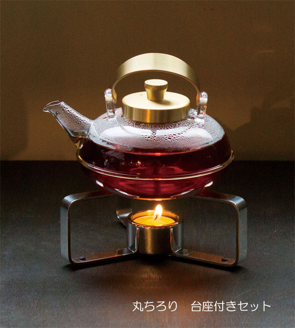 お茶や紅茶にどうぞ『 丸ちろり 台座付きセット 』　廣田硝子