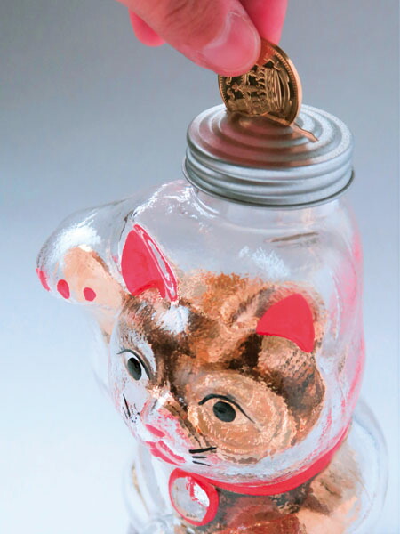 楽天市場】廣田硝子 招き猫 菓子ビン 大 (SM-2) レトロ感ある懐かしの