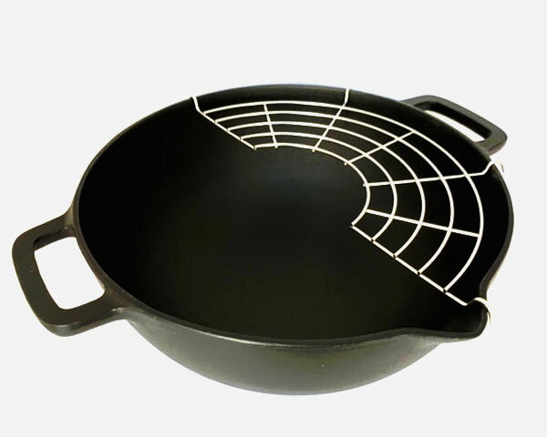 楽天市場】南部鉄器鉄鍋 『 中華鍋深型（小） 』 岩鋳 日本製 21053