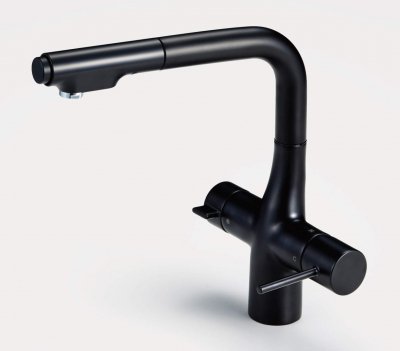 浄水器　一般地用　クリナップ　ZZKM6381ECM5　スタイリッシュ水栓Efine（エフィーネ）　マットブラック　（浄水器兼用タイプ）｜キッチン取付け隊（店）