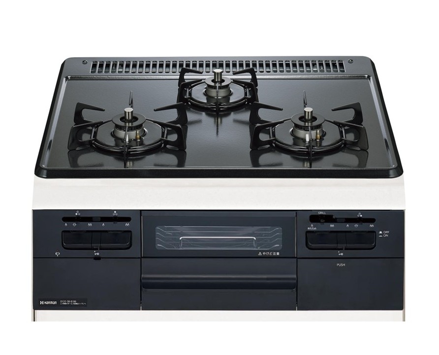 ガスコンロ　ハーマン製（HARMAN）DW32V5WTQ1　Metal Top（メタルトップ） 3口コンロ　ホーロートップタイプ　無水両面焼｜キッチン取付け隊（店）
