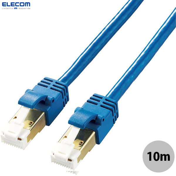 エレコム LANケーブル CAT7準拠 爪折レ防止 やわらか 10m ブルーメタリック # LD-TWSYT/BM10 エレコム (LANケーブル)