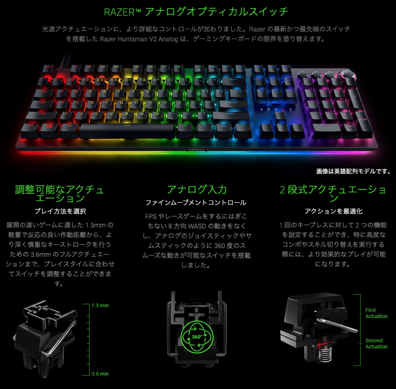 100 の保証 Razer Huntsman V2 Analog Jp 日本語配列 アナログオプティカルスイッチ搭載 フルサイズキーボード Rz03 R3j1 レーザー キーボード Psr 新品即決 Imis Ma