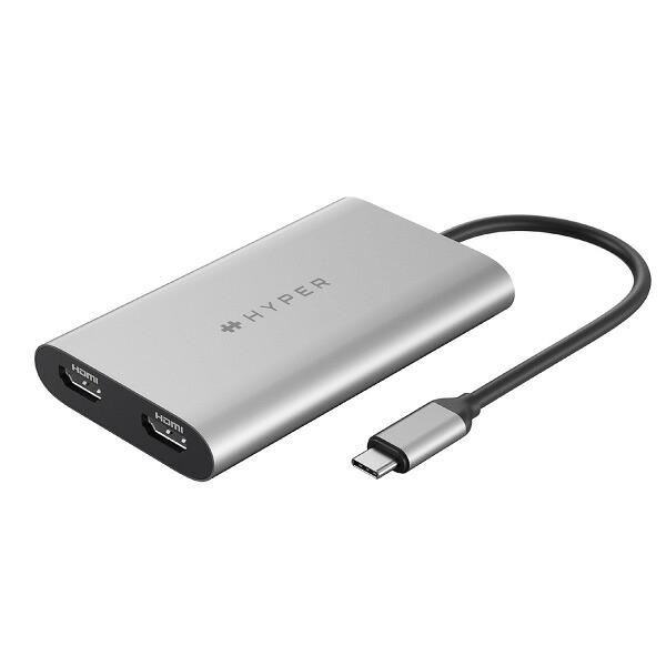 HYPER++ HyperDrive デュアル 4K 60Hz / 30Hz HDMI - USB Type-C アダプタ 100W パススルー充電 PD対応 # HP-HDM1 ハイパー|Premium Selection 店