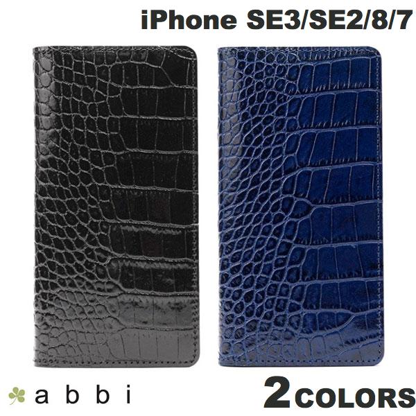 iPhoneSE3 ケース 手帳型 本革 日本製 カード収納 abbi SIGNATURE iPhone SE 第3世代 / SE 第2世代 / 8 / 7 手帳型 クロコダイルイタリアンレザーケース 本革 アビー (スマホケース・カバー) 本革 大人 おしゃれ かっこいい