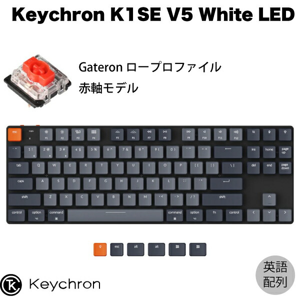 楽天市場】Keychron K1 SE V5 Mac日本語配列 有線 / Bluetooth 5.1 ワイヤレス 両対応 テンキーレス  ロープロファイル Gateron 赤軸 91キー RGBライト メカニカルキーボード # K1SE-B1-JIS キークロン (Bluetooth キーボード) : Premium Selection 楽天市場店