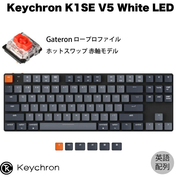 楽天市場】Keychron K1 SE V5 Mac日本語配列 有線 / Bluetooth 5.1 ワイヤレス 両対応 テンキーレス  ロープロファイル Gateron 赤軸 91キー RGBライト メカニカルキーボード # K1SE-B1-JIS キークロン (Bluetooth キーボード) : Premium Selection 楽天市場店