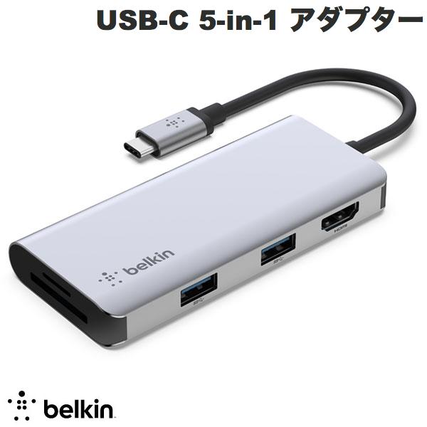 BELKIN CONNECT USB-C 5-in-1 マルチポート アダプターハブ 4K HDMI / SD / micro SD / USB A x2 / USB Type-C # AVC007BTSGY ベルキン
