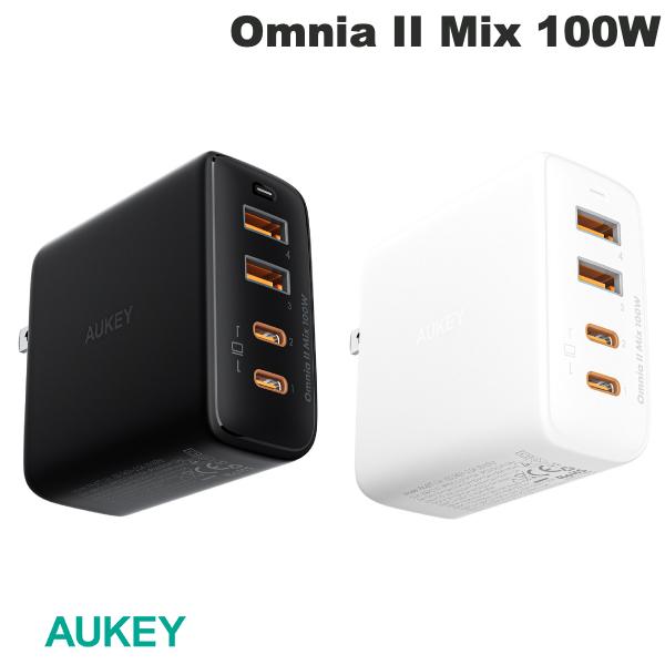 AUKEY USB充電器 Omnia II Mix 100W PD対応 USB A 2ポート / USB Type-C 2ポート オーキー (電源アダプタ・USB)
