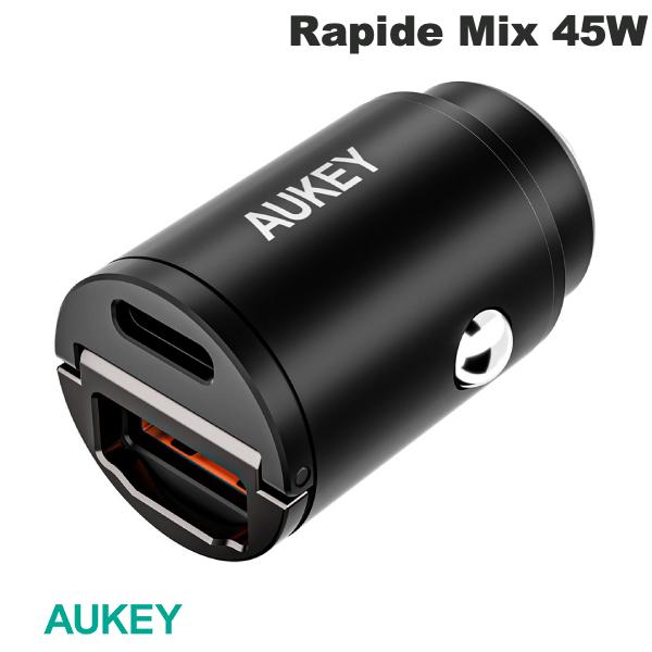 【あす楽】 AUKEY カーチャージャー Rapide Mix QC / PD対応 最大45W USB A / Type-C 各1ポート ブラック # CC-A3S-BK オーキー (カーチャージャー シガーソケット 車載充電器)画像
