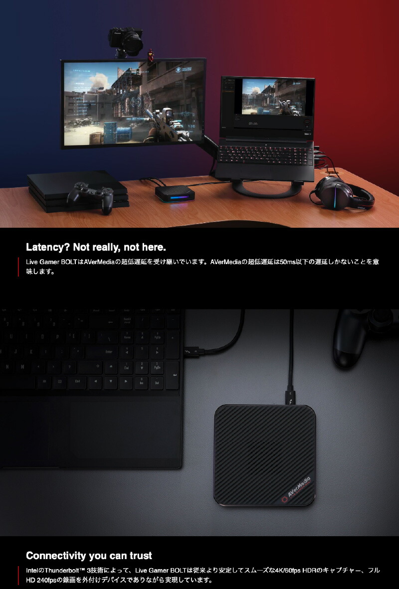 ビジネスにも家庭用にもプロ並みのライブスタジオクオリティを提供 ビデオキャプチャ 創業28年のapple専門店 クーポン配布 3 マラソン限定 Avermedia Technologies Live Gamer Bolt 4k 60fps Hdr対応 Thunderbolt 3 外付け キャプチャーデバイス Gc555 アバー