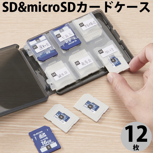 楽天市場】microSD+標準サイズSDケース メモリーカード収納ケース