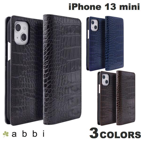 abbi SIGNATURE iPhone 13 mini クロコダイルイタリアンレザーケース 本革 アビー (スマホケース・カバー)