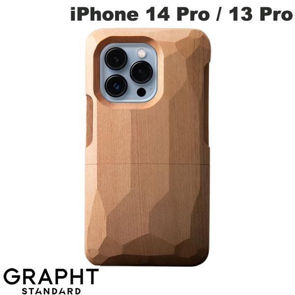 GRAPHT iPhone 14 Pro / 13 Pro Real Wood Case 平彫 さくら/オイル # GST1116-sakura グラフト スタンダード (スマホケース・カバー) 一位一刀彫 いちいいっとうぼり 個性的