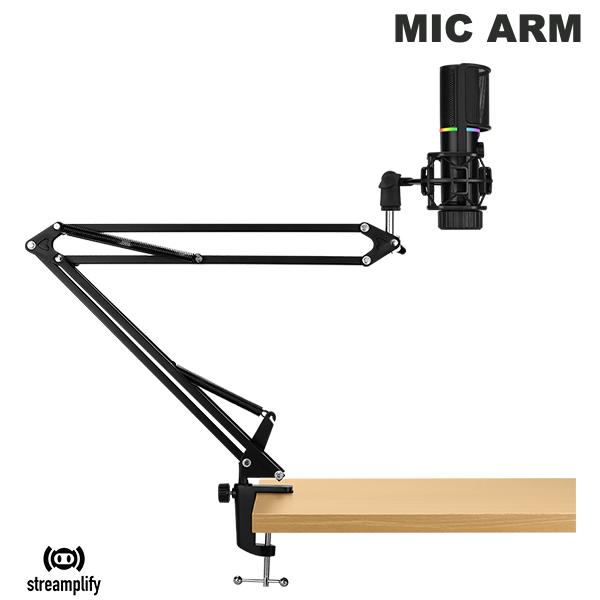 Streamplify MIC ARM ゲーミングマイク コンデンサー型 単一指向性 48kHz 16bit マイクアーム付属 # MIC-48-RGB-MA-BK ストリームプリファイ (マイクロホン USB)｜Apple専門店 キットカット