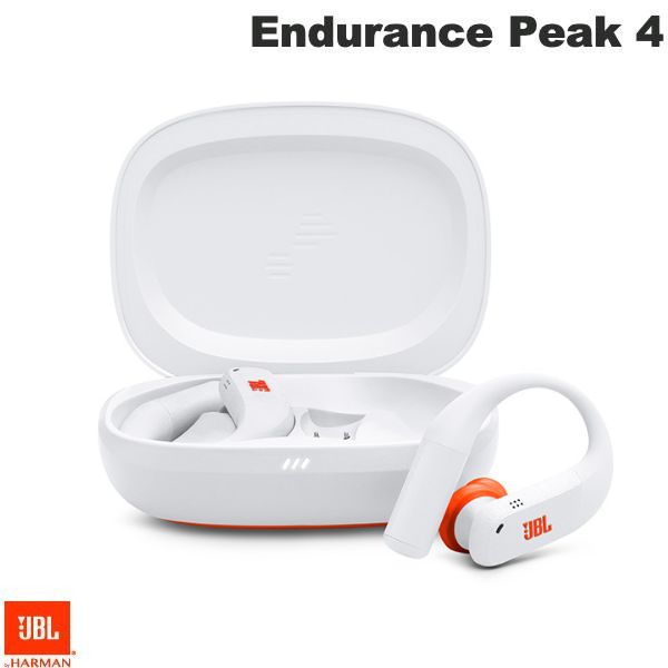 JBL Endurance Peak 4 Bluetooth 5.4 IP68 防水防塵対応 完全ワイヤレスイヤホン ホワイト # JBLENDUPEAK4WHT ジェービーエル (左右分離型ワイヤレスイヤホン) ノイズキャンセリング 2台同時接続 最大48時間再生 耳掛け フック ジム スポーツ ランニング|Apple専門店 キットカット