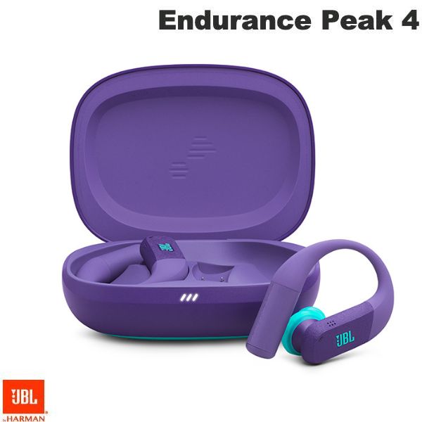 JBL Endurance Peak 4 Bluetooth 5.4 IP68 防水防塵対応 完全ワイヤレスイヤホン パープル # JBLENDUPEAK4PUR ジェービーエル (左右分離型ワイヤレスイヤホン) ノイズキャンセリング 2台同時接続 最大48時間再生 耳掛け フック ジム スポーツ ランニング|Apple専門店 キットカット