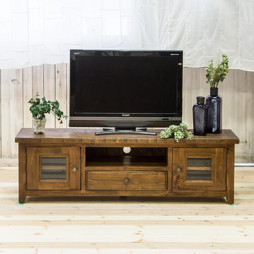 【送料無料】 テレビボード M 150cm 奥行40cm高さ45cm テレビ台 TV台 AVボード 無垢 北欧 ナチュラル カントリー カントリー家具 かわいい お洒落 おしゃれ アンティーク パイン材 オールドパイン インテリア サンタン Kitol キトル 家具 FE003｜Kitol