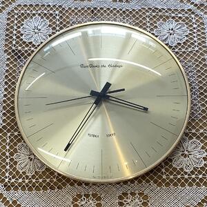 楽天市場 送料無料 Retro Future Wall Clock 時計 壁掛け時計 レトロ ブラック ゴールド おしゃれ かっこいい 直径30cm 厚み4cm Kitol