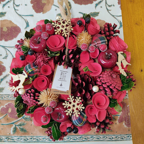 楽天市場】XHD-192 【 送料無料 】クリスマスリース ピンク 直径38cm