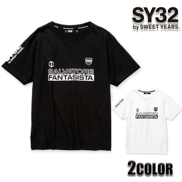 【★30％OFF★ポイント5倍★7月26日01:59迄】sy32 tシャツ SY32 sy32 by sweet years Tシャツ メンズ 半袖Tシャツ 12043J ブラック ホワイト スイートイヤーズ TSHIRT TEE トップス SWEET YEARS｜SOL ブランド.ファッション
