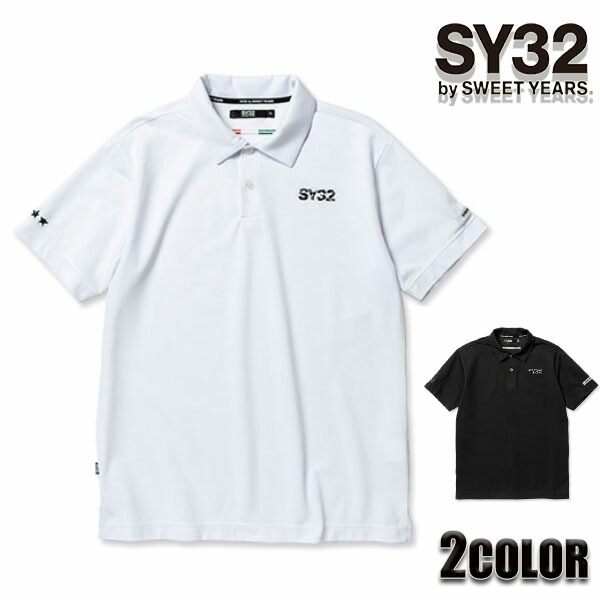 【★MAX1000円OFFｸｰﾎﾟﾝ★6月11日01:59迄】SY32 by SWEET YEARS  スポーツシャツ メンズ 父の日 半袖メンズ CAMO LOGO POLO SHIRTS 速乾燥状態 12222 トップス エスワイサーティトゥバイスィートイヤーズ sy32 by sweet years