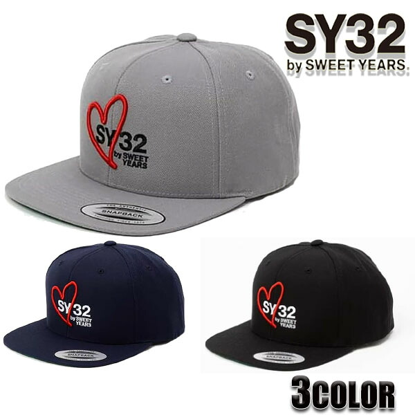【★10%OFFｸｰﾎﾟﾝ★ポイント5倍★4月10日01:59迄】SY32 by SWEET YEARS キャップ 帽子 スナップバックキャップ sy32 キャップ ハート CAP 帽子 32-26sn9-08 レディース メンズ ユニセックス サッカー SWEET YEARS エスワイサーティトゥバイスィートイヤーズ