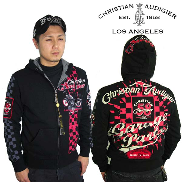 Ed Hardy クリスチャン・オードジェー　ラインストーン パーカー XS Ed Hardy エドハーディー レディース ストーン パーカー