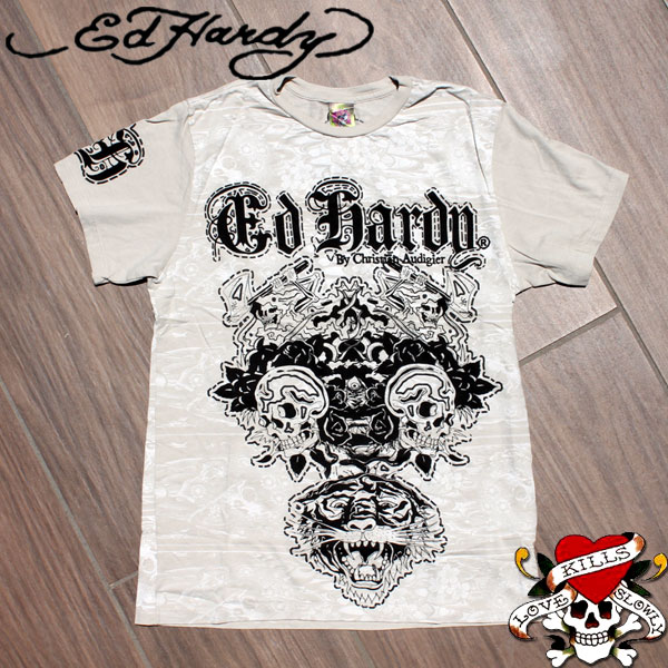 【★20％OFFｸｰﾎﾟﾝ★6月19日09:59迄】ed hardy エドハーディー プルオーバー メンズ スカル ベージュ Edhardy エド・ハーディー