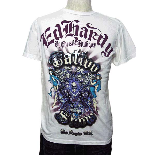 【★MAX30％OFFｸｰﾎﾟﾝ★5月18日09:59迄】ed hardy エドハーディー ティーシャツ メンズ 虎 虎 スカル 白いこと A9DBJJQD Edhardy エド・ハーディー トップス-メンズファッション-Tシャツ・カットソー
