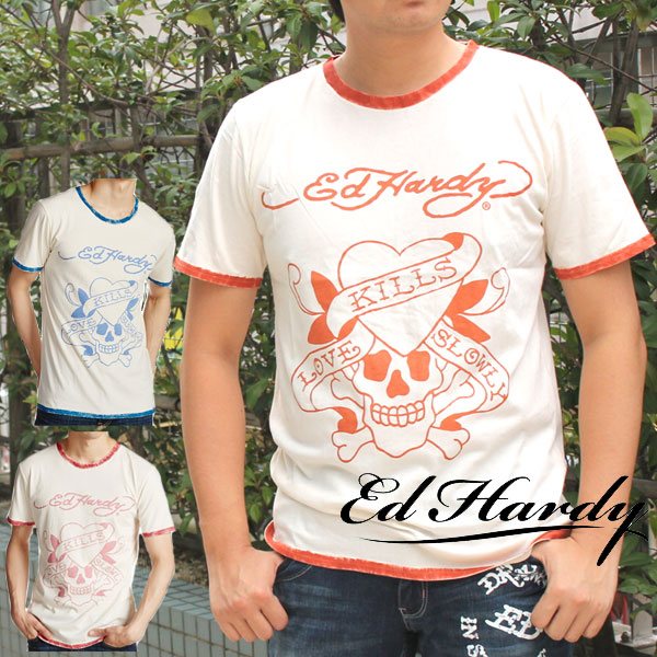 【★10%OFFｸｰﾎﾟﾝ★4月17日09:59迄】エドハーディー Tシャツ v Ed Hardy LKS ラブキル スカル M02SPR052 エド・ハーディー edhardy タトゥー