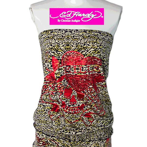 【★30%OFF★ポイント5倍★7月26日01:59迄】Ed Hardy エドハーディー インティメイツ レディース チューブトップ インナー Love Kill Slowly スカル ヒョウ柄 Edhardy エド・ハーディー|SOL ブランド.ファッション