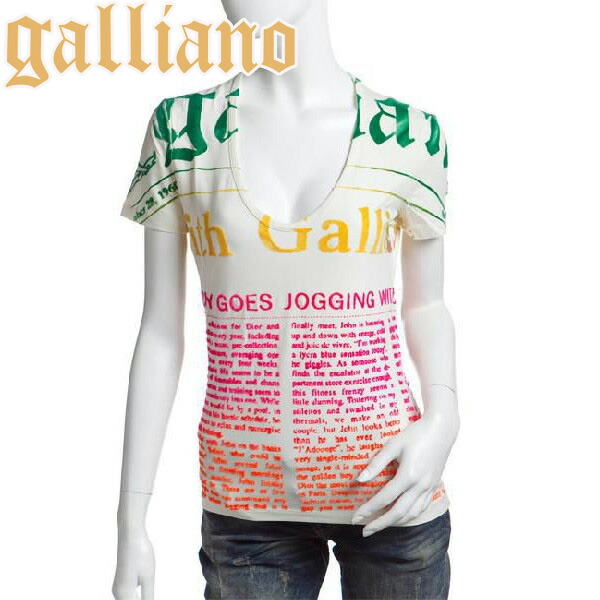 超特価sale開催 ｔシャツ 半袖 レディース ガリアーノ Galliano Yr6727 フロッキー加工 ジョンガリアーノ Johngalliano Tシャツ カットソー Williamsav Com