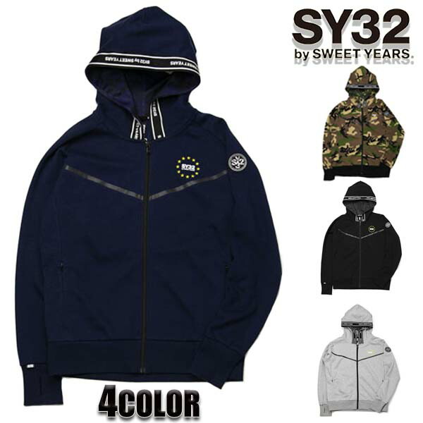 【★MAX50％OFFｸｰﾎﾟﾝ★尖んがり5倍★6月11日01:59迄】SY32 定め事品 SY32 sy32 by sweet years SWEET YEARS スイートイヤーズ パーカー メンズ 世界はやりっ児 ジップフーディー 汗水 フーディー 9015 トップス アウター